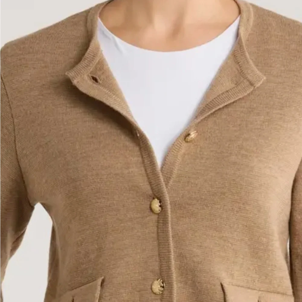 Bruno Magli Merino Wool Crop Cardigan